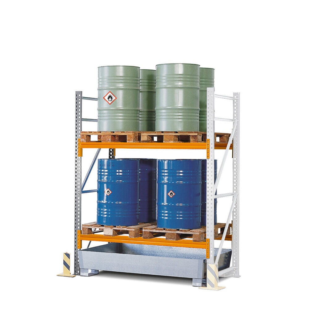 Palettenregal PR 18.25, für 4 Euro- oder 2 Chemiepaletten, 2 Lagerebenen, AF