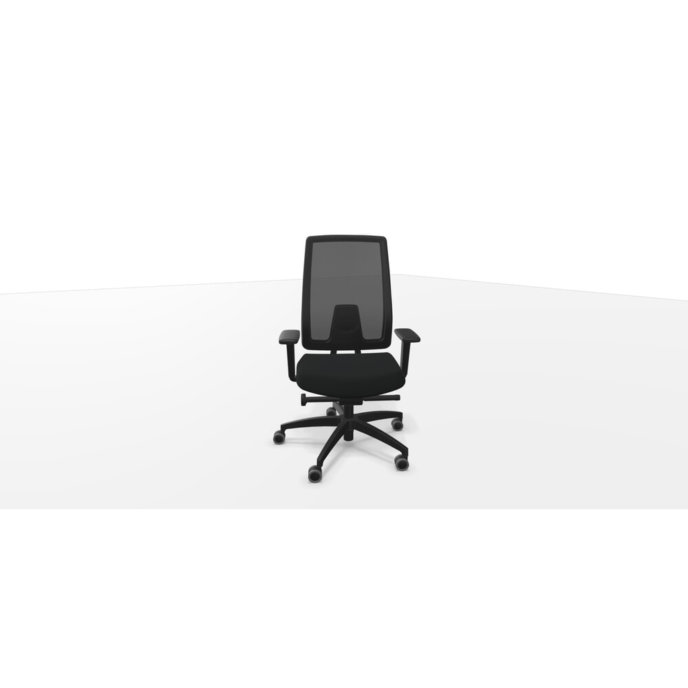 Dauphin Schwerlast-Bürostuhl, Indeed mesh, mit höhenverstellbarer Netz-Rückenlehne, Tragkraft 150 kg, ohne Lordosenstütze, Syncro-Evolution®-Mechanik, schwarz