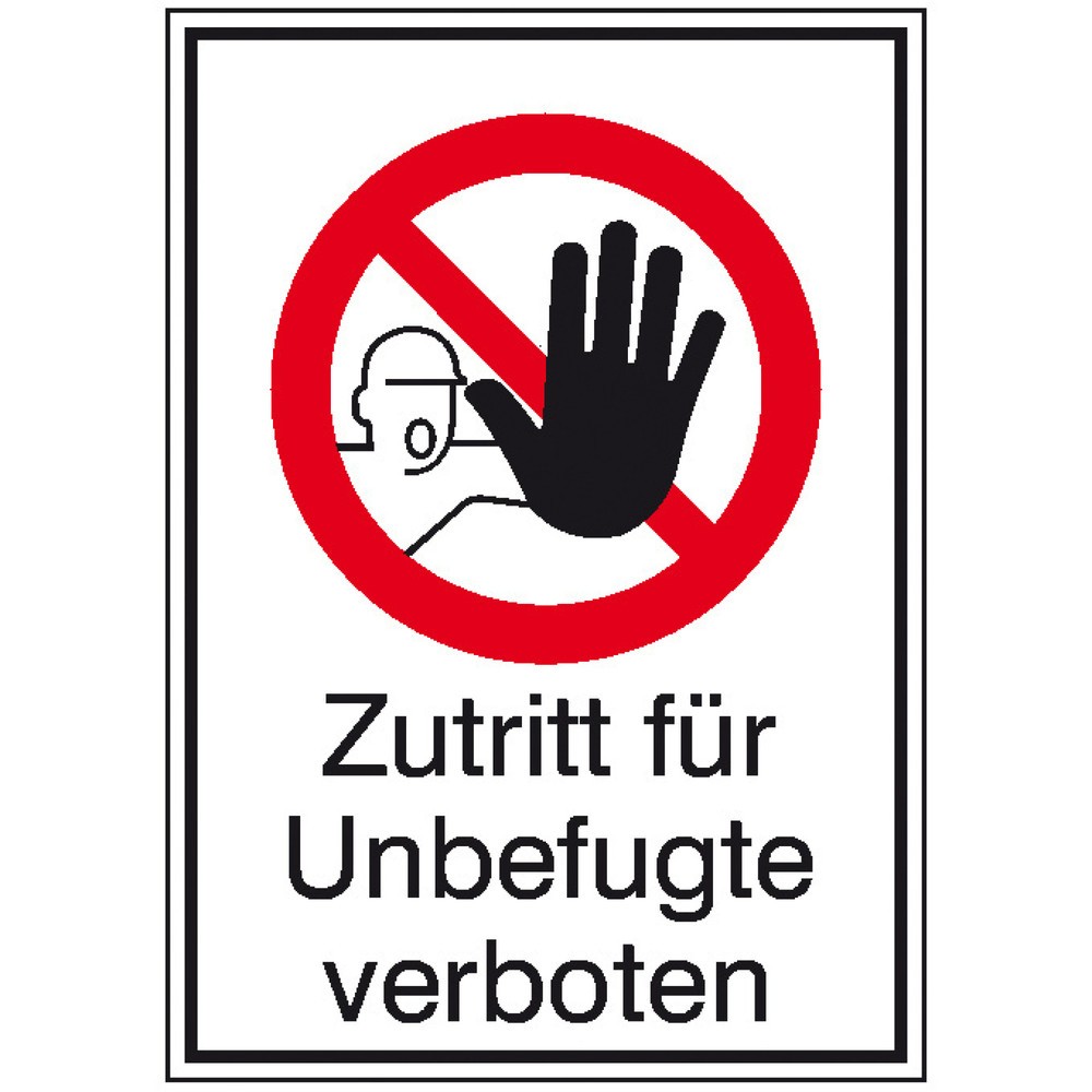 SafetyMarking® "Zutritt für Unbefugte verboten", HxB 371 x 262 mm, Alu