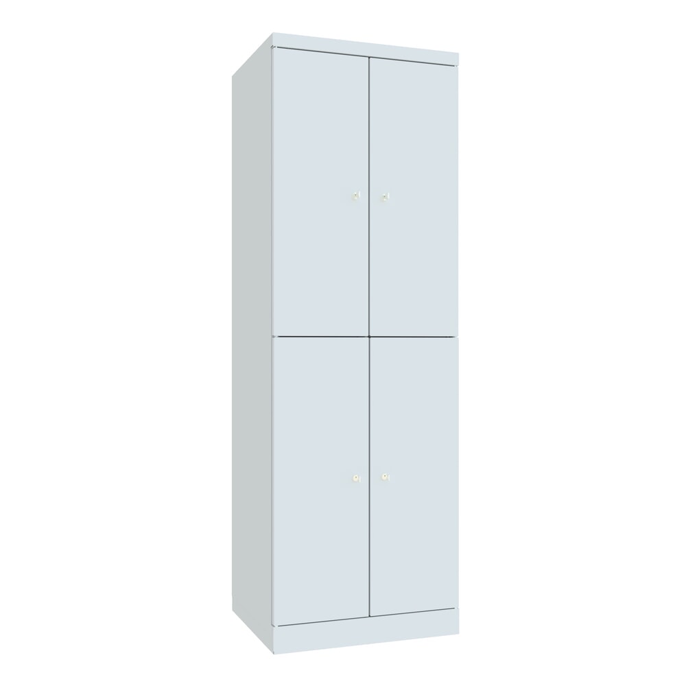PAVOY Schließfachschrank mit aufschlagenden Türen, 2 x 2 Fächer, HxBxT 1.800 x 600 x 500 mm, lichtgrau, lichtgrau