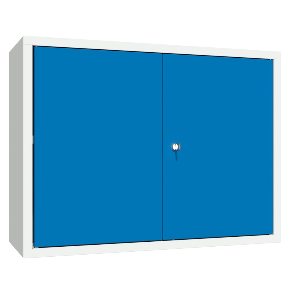 PAVOY Hängeschrank, HxBxT 600 x 800 x 300 mm, Lochrückwand, enzianblau, lichtgrau
