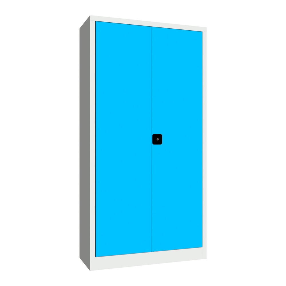 PAVOY Grossraum-Flügeltürschrank, 4 Fachböden, HxBxT 1.950 x 1.000 x 400 mm, lichtblau, lichtgrau
