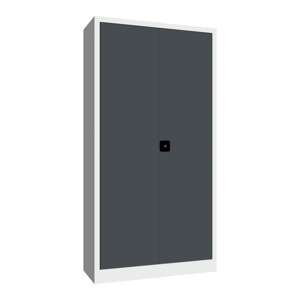 PAVOY Grossraum-Flügeltürschrank, 4 Fachböden, HxBxT 1.950 x 1.000 x 400 mm, anthrazitgrau, lichtgrau
