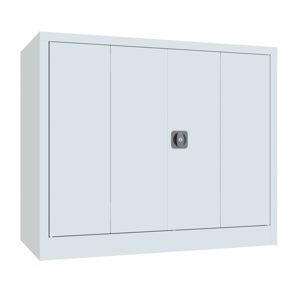 PAVOY Falttürenschrank mit 2 Fachböden, HxBxT 1.000 x 1.200 x 600 mm, lichtgrau, lichtgrau