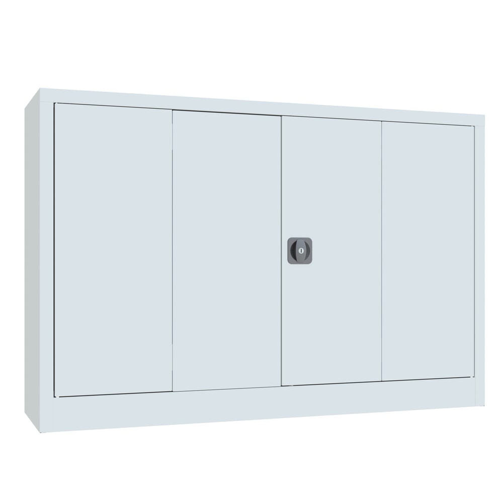 PAVOY Falttürenschrank mit 2 Fachböden, HxBxT 1.000 x 1.500 x 400 mm, lichtgrau, lichtgrau