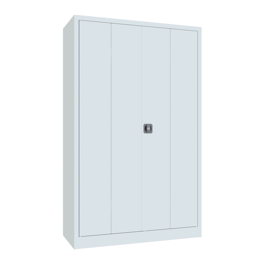 PAVOY Falttürenschrank mit 4 Fachböden, HxBxT 1.950 x 1.200 x 500 mm, lichtgrau, lichtgrau