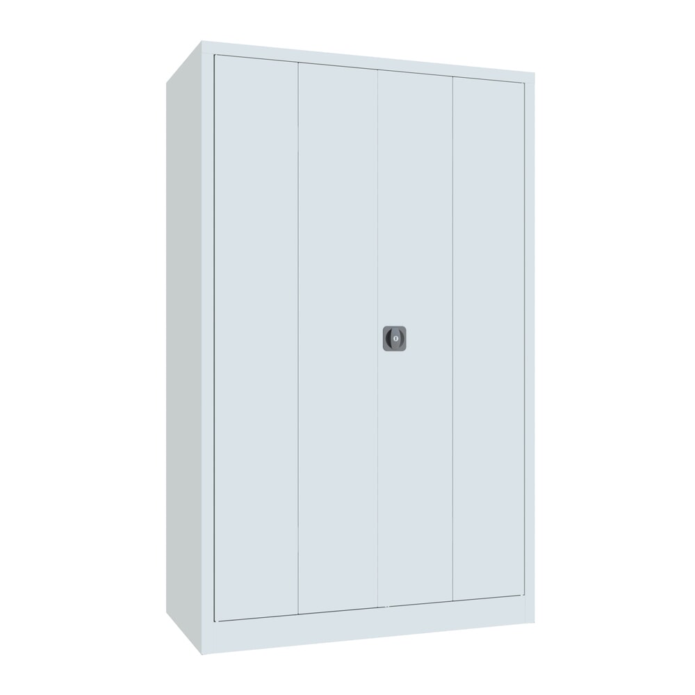 PAVOY Falttürenschrank mit 4 Fachböden, HxBxT 1.950 x 1.200 x 600 mm, lichtgrau, lichtgrau