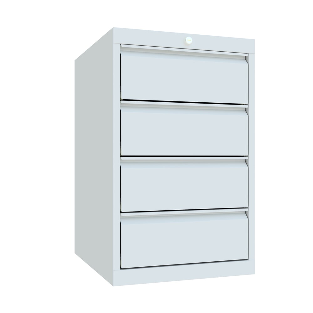 PAVOY Schubladenschrank, Höhe 800 mm, Schubladen 4x175 mm, Breite 500 mm, lichtgrau, lichtgrau