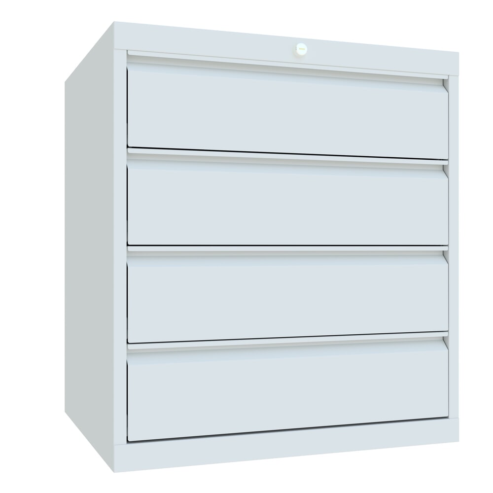 PAVOY Schubladenschrank, Höhe 800 mm, Schubladen 4x175 mm, Breite 715 mm, lichtgrau, lichtgrau