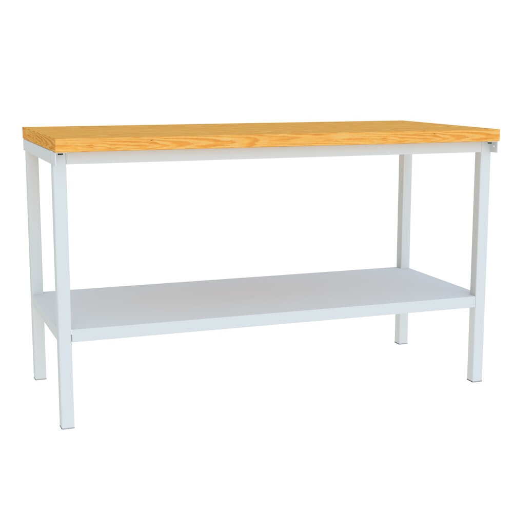 PAVOY Werktisch mit Ablageboden, HxBxT 900 x 1.500 x 700 mm, lichtgrau