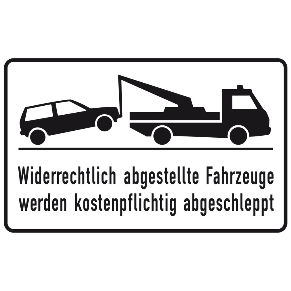 SafetyMarking® Halteverbotsschild "Widerrechtlich abgestellte Fahrzeuge", Alu geprägt