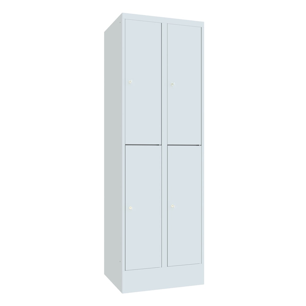 PAVOY Schließfachschrank, 2 x 2 Fächer, HxBxT 1.850 x 600 x 500 mm, lichtgrau, lichtgrau