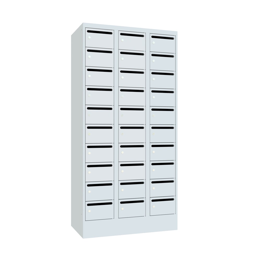 PAVOY Postverteilschrank, 3x 10 Fächer, HxBxT 1.850 x 900 x 500 mm, lichtgrau, lichtgrau