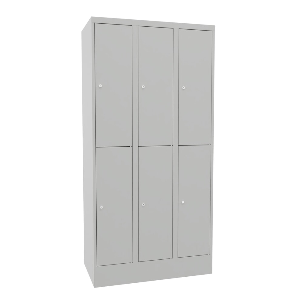 PAVOY Schließfachschrank, 3 x 2 Fächer, HxBxT 1.850 x 900 x 500 mm, lichtgrau, lichtgrau