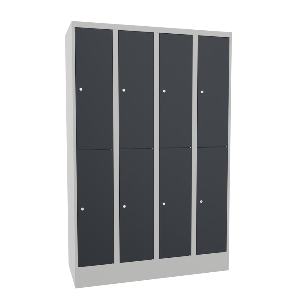 PAVOY Schliessfachschrank, 4 x 2 Fächer, HxBxT 1.850 x 1.200 x 500 mm, anthrazitgrau, lichtgrau