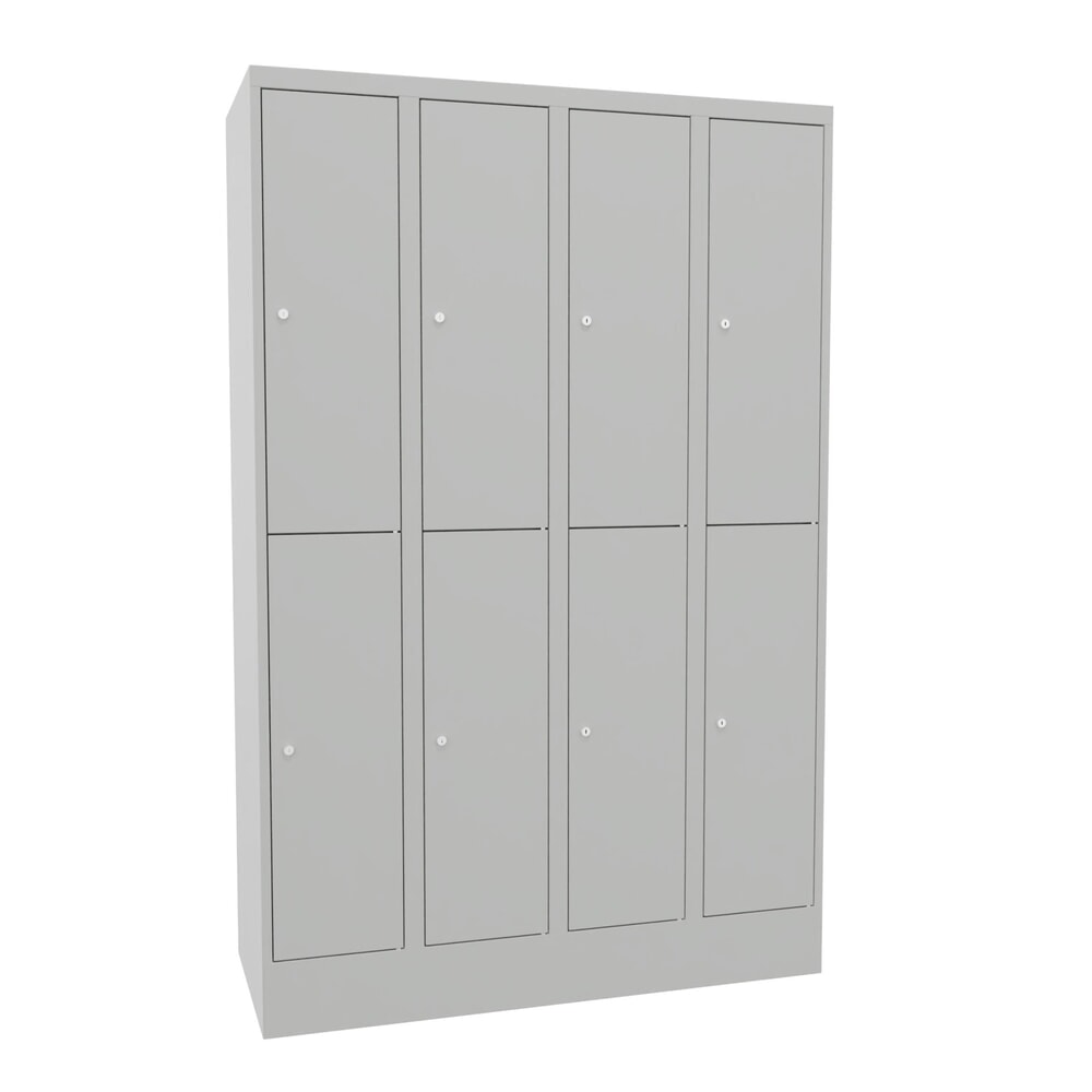 PAVOY Schließfachschrank, 4 x 2 Fächer, HxBxT 1.850 x 1.200 x 500 mm, lichtgrau, lichtgrau
