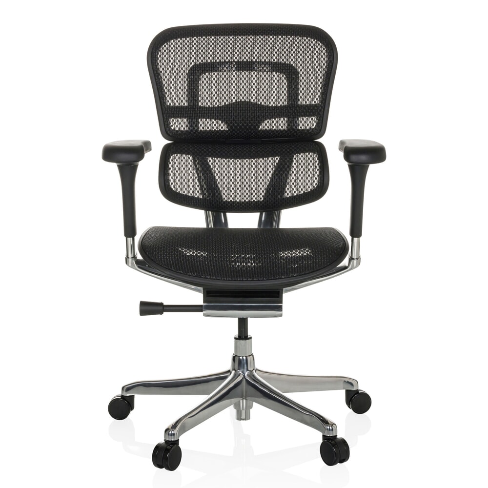 hjh OFFICE Chefsessel ERGOHUMAN BASE GEN2, Tragkraft 150 kg, Netzstoff, Sitzhöhe 470 580 mm, schwarz, ohne Kopfstütze