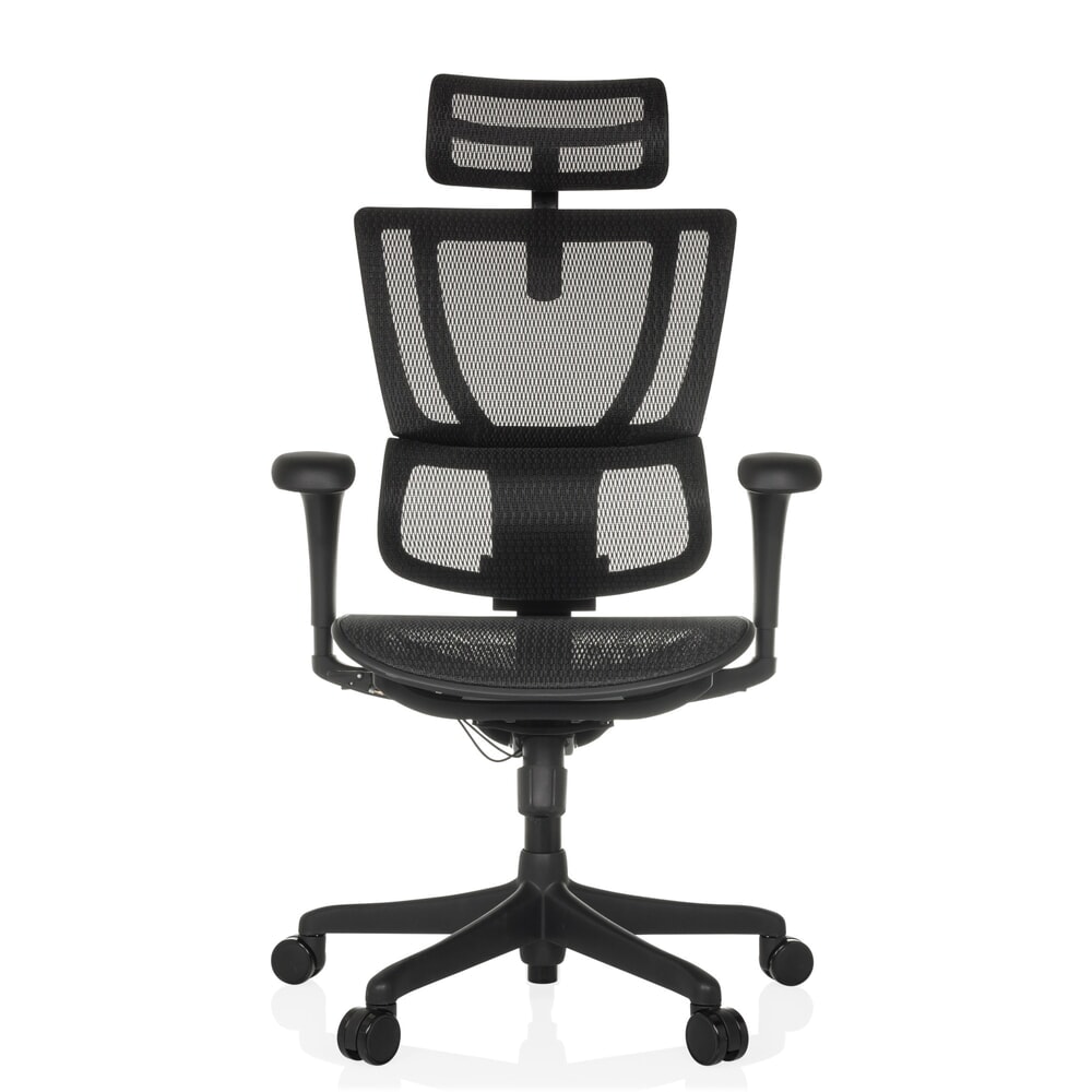 hjh OFFICE Chefsessel ERGOHUMAN SLIM ECO M GEN2, mit flexibler Rückenlehne, Tragkraft 120 kg, Höhe 1120 1340 mm, Netzstoffsitz, schwarz