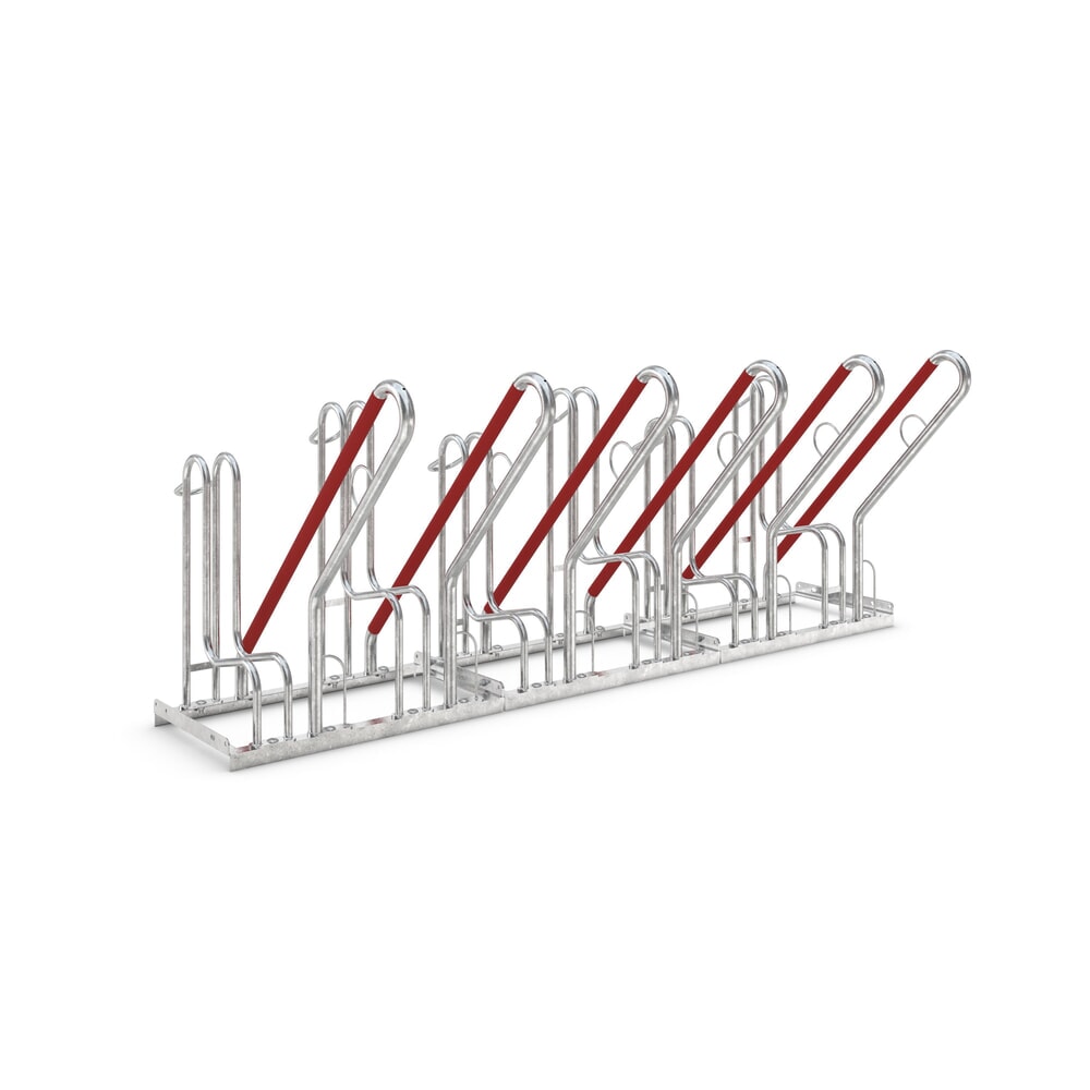 wsm® Standparker mit Anlehnbügel, 1-seitig, 6 Stellplätze