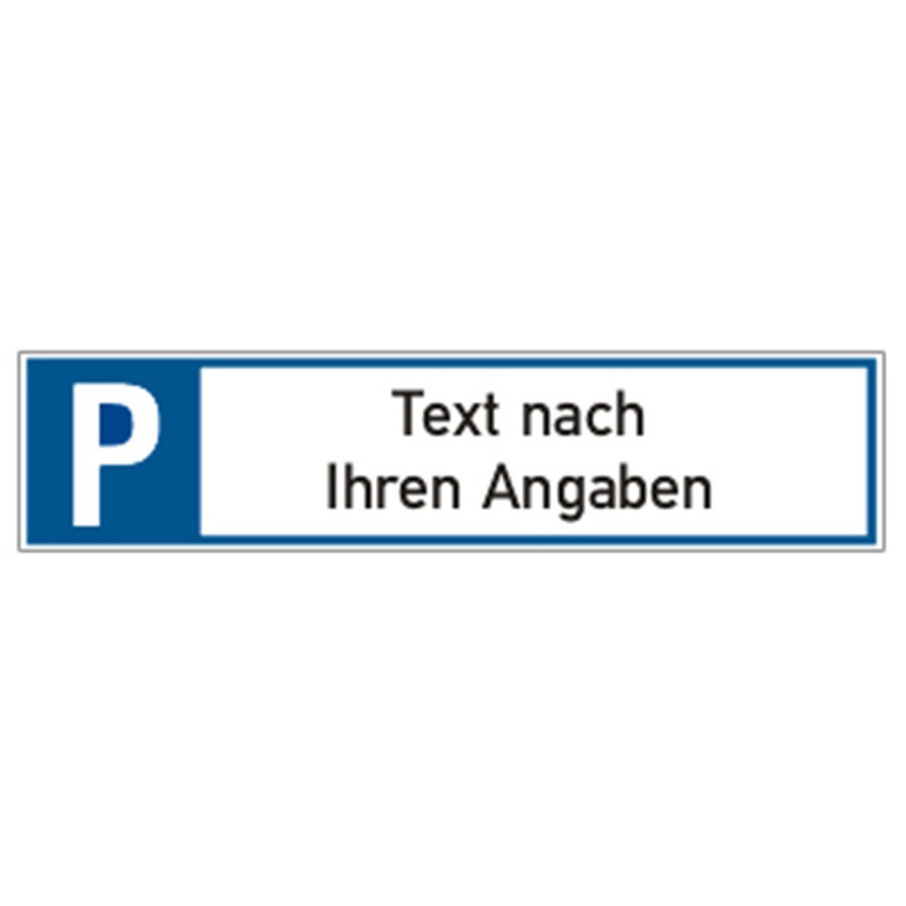 SafetyMarking® Parkplatzschild, länglich, mit Text nach Wunsch, HxB 110 x 520 mm