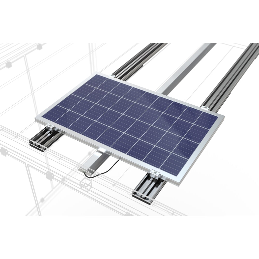 Photovoltaiksystem und Beleuchtung für wsm® Raucherunterstand, Montage im Werk