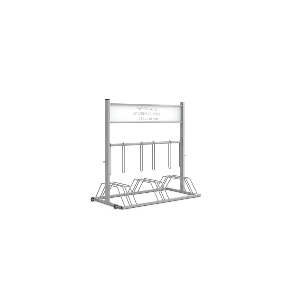 Werbe-Fahrradständer, weißaluminium