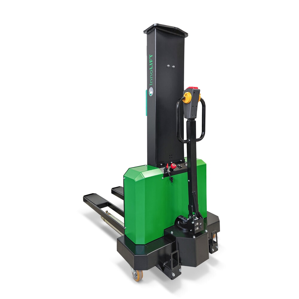 InnoLIFT® Elektro-Hochhubwagen zur Mitnahme, vollelektrisch, Tragfähigkeit 1.000 kg, Ladehöhe 900 mm