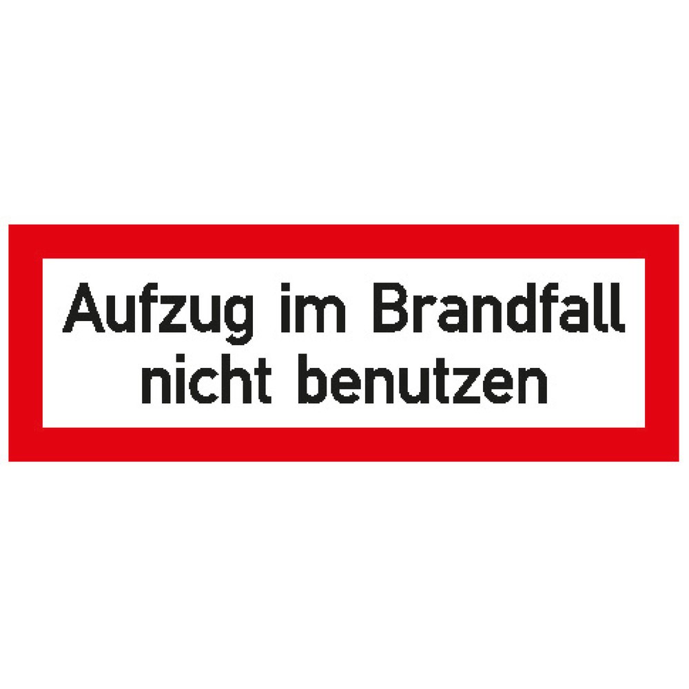SafetyMarking® "Aufzug im Brandfall...", HxB 52 x 148 mm, Leucht-Alu HI