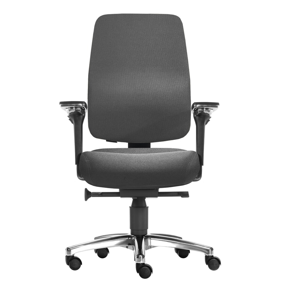 SITWELL STEIFENSAND Bandscheiben-Bürostuhl Spirit, tiefenverstellbare Lordosenstütze, 5D-Armlehne, Polyester, dunkelgrau