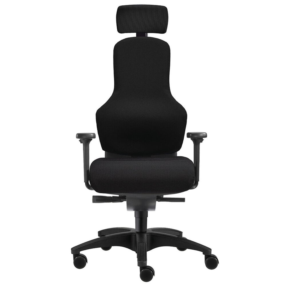 SITWELL STEIFENSAND Bandscheiben-Bürostuhl Ortholetic, sakralfreie Rückenlehne, Teppichbodenrollen, mit Kopfstütze, Polyester, Tragkraft 120 kg
