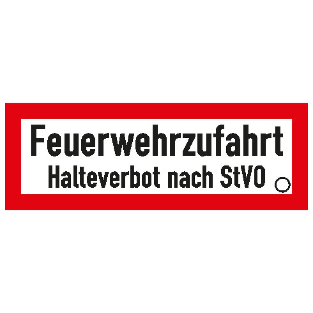 SafetyMarking® "Feuerwehrzufahrt Halteverbot nach StVO", HxB 210 x 594 mm, Alu