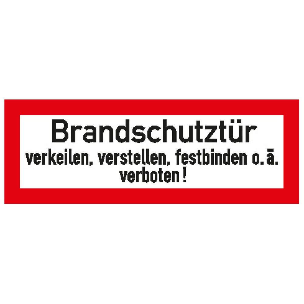 SafetyMarking® "Brandschutztür verkeilen...", HxB 105 x 297 mm, Folie