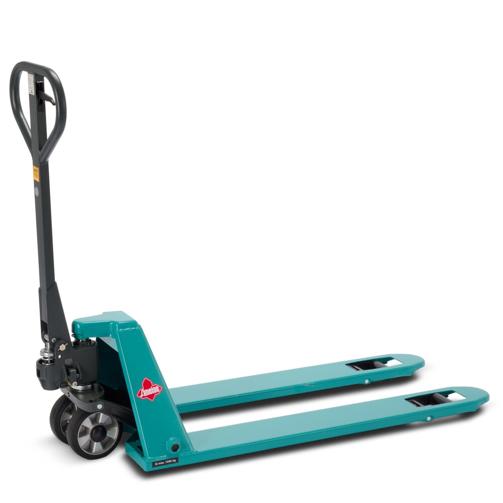Flach-Handhubwagen Ameise® PTM 1.5 Low, Tragfähigkeit 1.500 kg, Gabellänge 1.150 mm, Vollgummi/Polyurethan