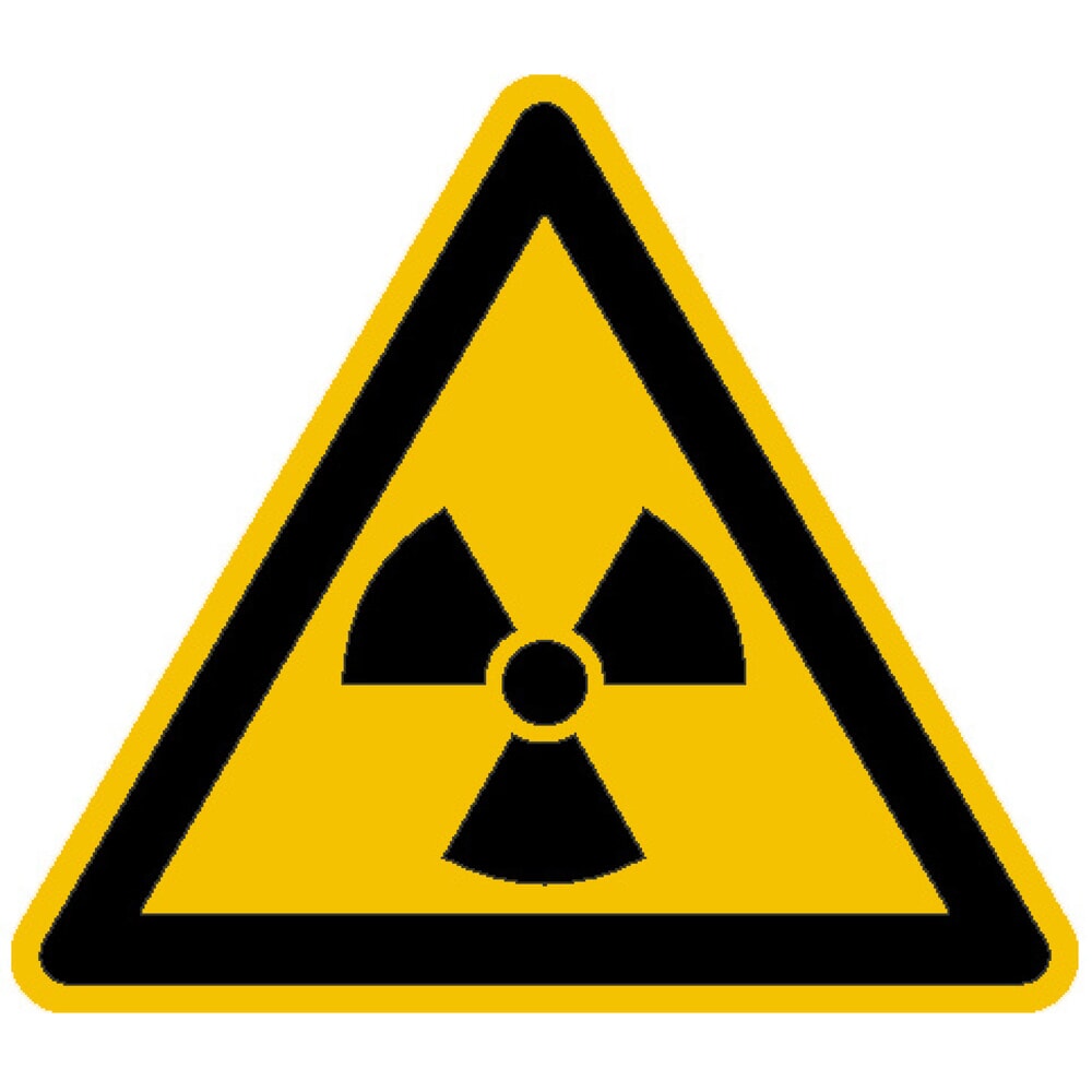 SafetyMarking® Warnung vor radioaktiven Stoffen, Seitenlänge 200 mm, Alu