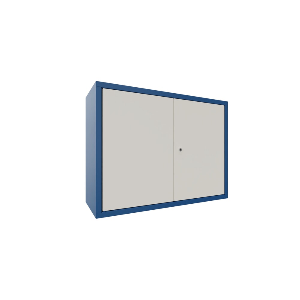 PAVOY Hängeschrank, HxBxT 600 x 800 x 300 mm, reinweiss, enzianblau