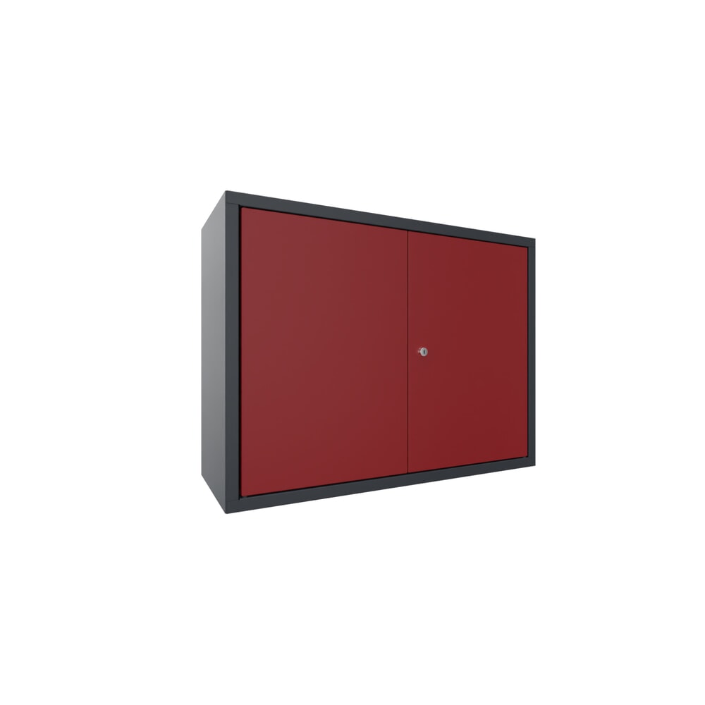 PAVOY Hängeschrank, HxBxT 600 x 800 x 300 mm, rubinrot, anthrazitgrau