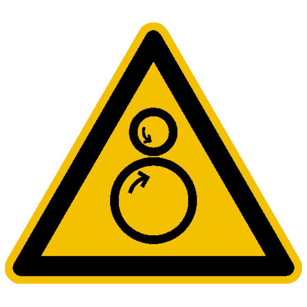 SafetyMarking® Warnung vor Einzugsgefahr, Seitenlänge 100 mm, Alu