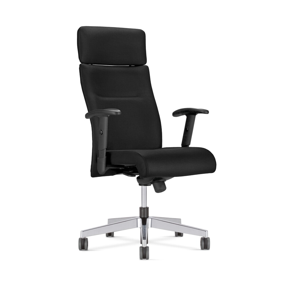 Nowy Styl Bürostuhl Neo-Lux, höhenverstellbare Armlehne, Polster-Rückenlehne, Kopfstütze, Polyester, schwarz