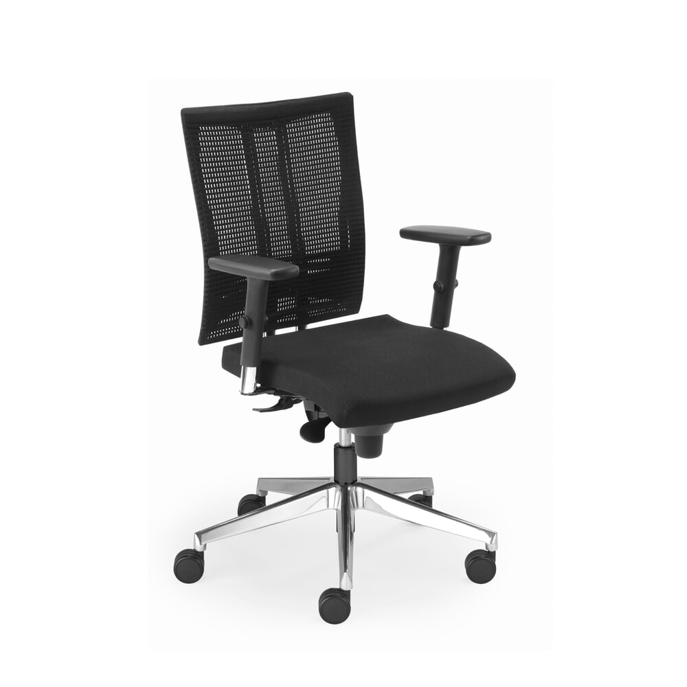 Nowy Styl Bürostuhl Net-Motion, 3D-Armlehnen, Netz-Rückenlehne, Lordosenstütze, sitztiefenverstellbar, schwarz