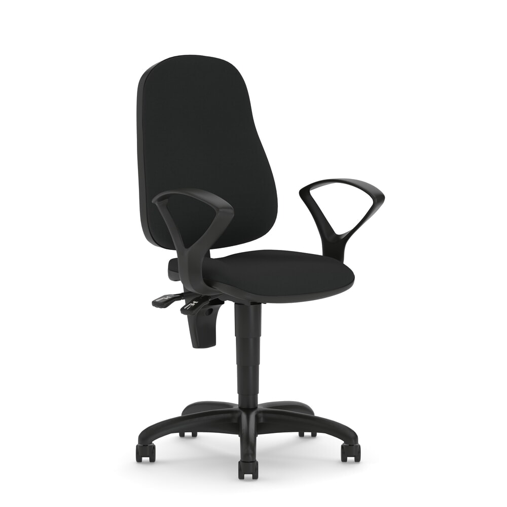 Nowy Styl Bürostuhl Punkt, ovale Armlehnen, Polster-Rückenlehne, schwarz