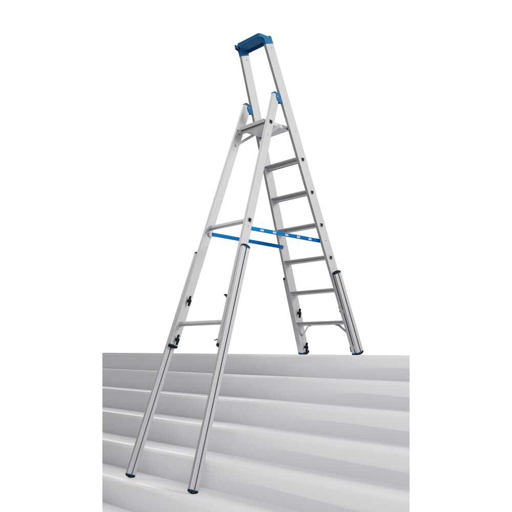 KRAUSE® STABILO Teleskopleiter mit Stufen, einseitig begehbar, 7 Stufen
