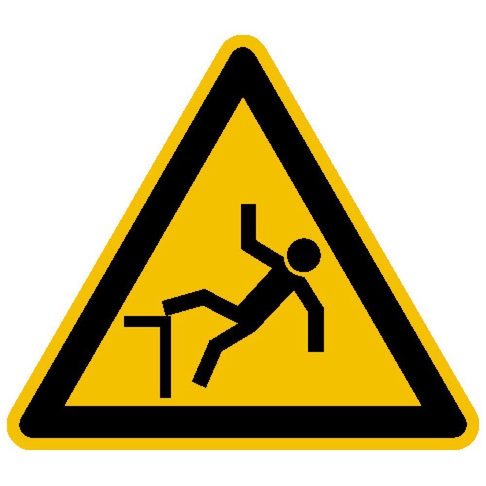 SafetyMarking® Warnung vor Absturzgefahr, Seitenlänge 100 mm, Folie