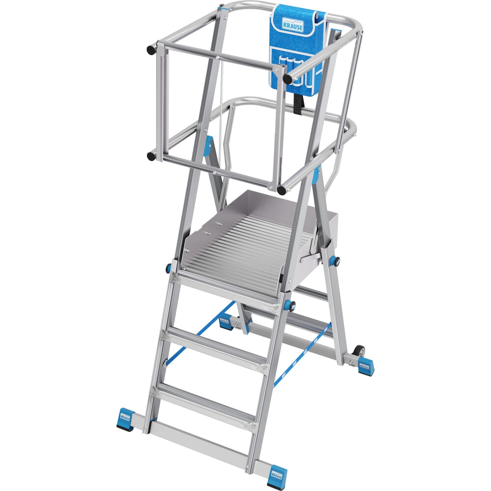 KRAUSE® STABILO Teleskop-Podestleiter mit grosser Standplattform SkyMatic 3-5 Sprossen