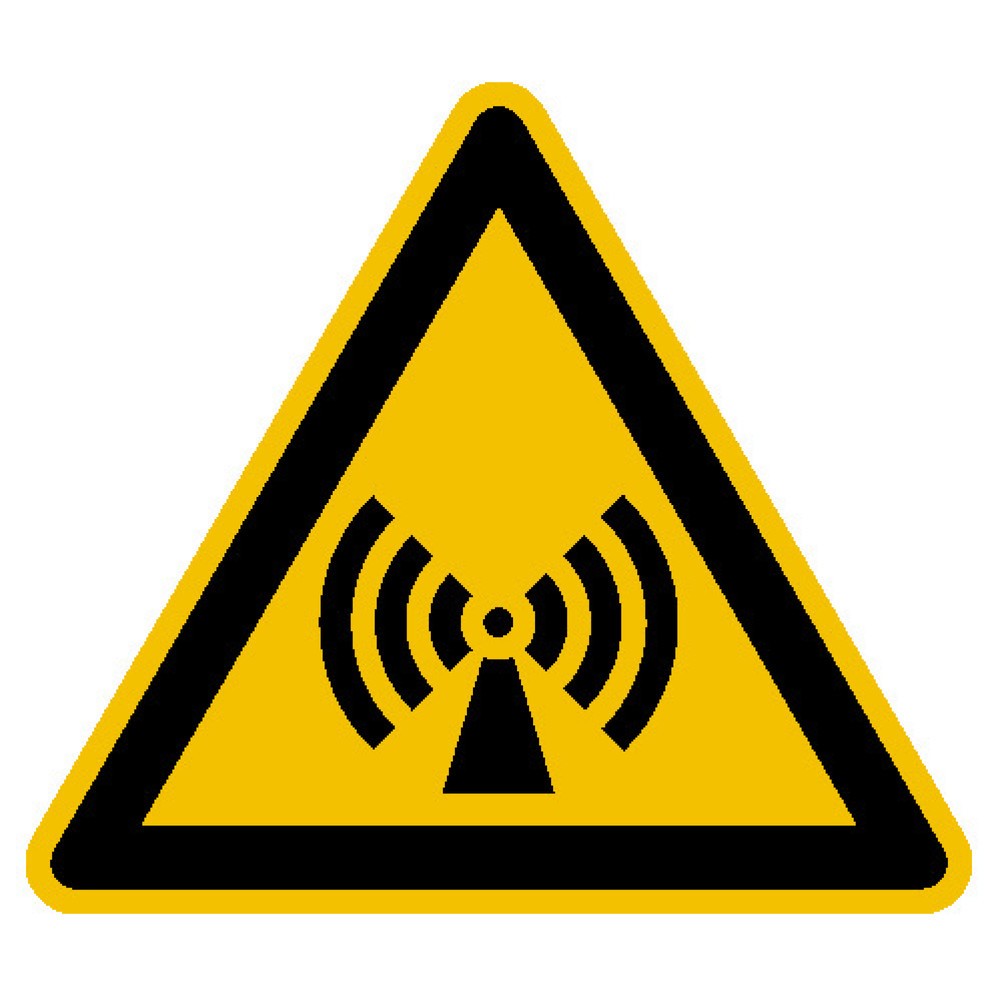 SafetyMarking® Warnung vor elektromagnetischem Feld, Seitenlänge 50 mm, Folie Bogen