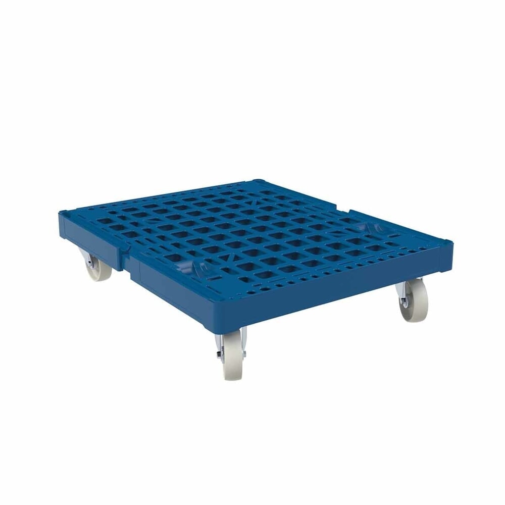 rolltainer® Rollbehälter-Rollplatte, Kunststoff, blau, BxT 682 x 815 mm, Raddurchmesser 108 mm