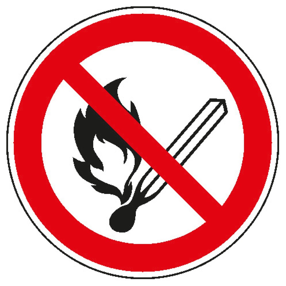 SafetyMarking® Feuer, offenes Licht und Rauchen verboten, Ø 315 mm, Alu