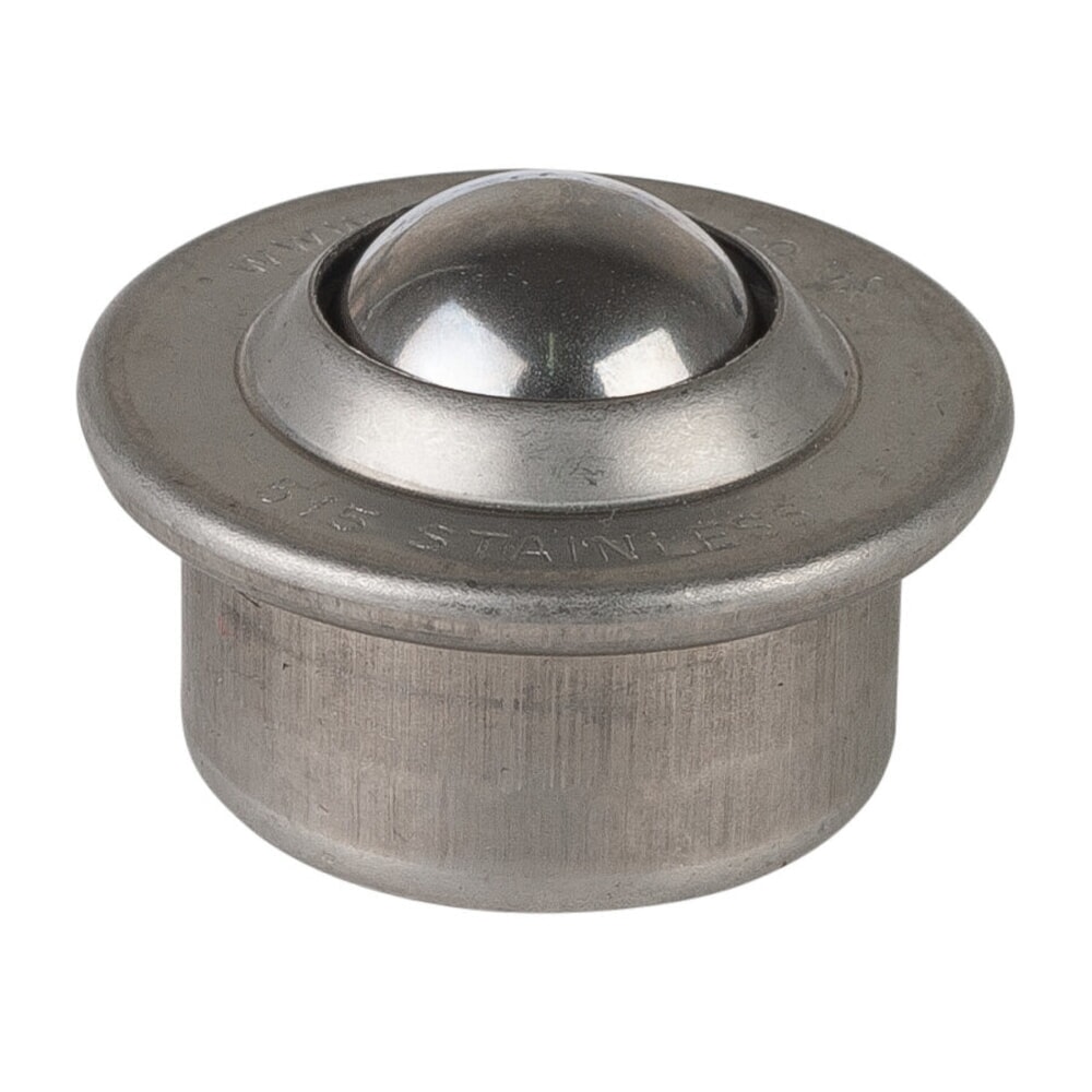 BS ROLLEN Kugelrolle, Stahl, Nirosta, Ø 15 mm, TK 37 kg