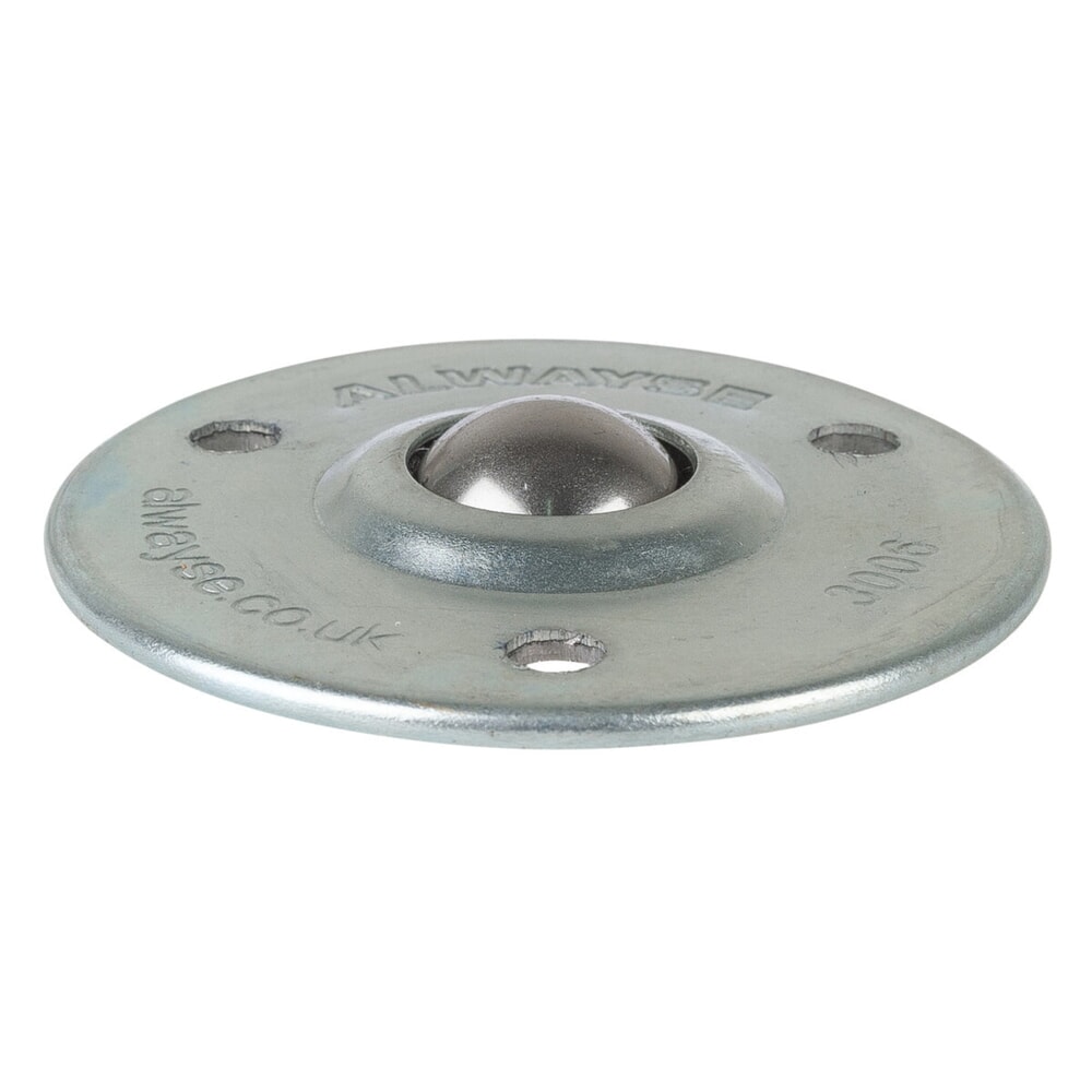 BS ROLLEN Kugelrolle mit Befestigungsbohrung, Stahl, Ø 19 mm, TK 25 kg