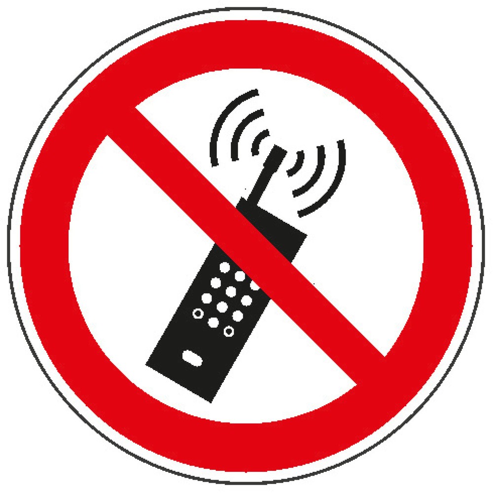 SafetyMarking® Eingeschaltete Mobiltelefone verboten, Ø 200 mm, Folie