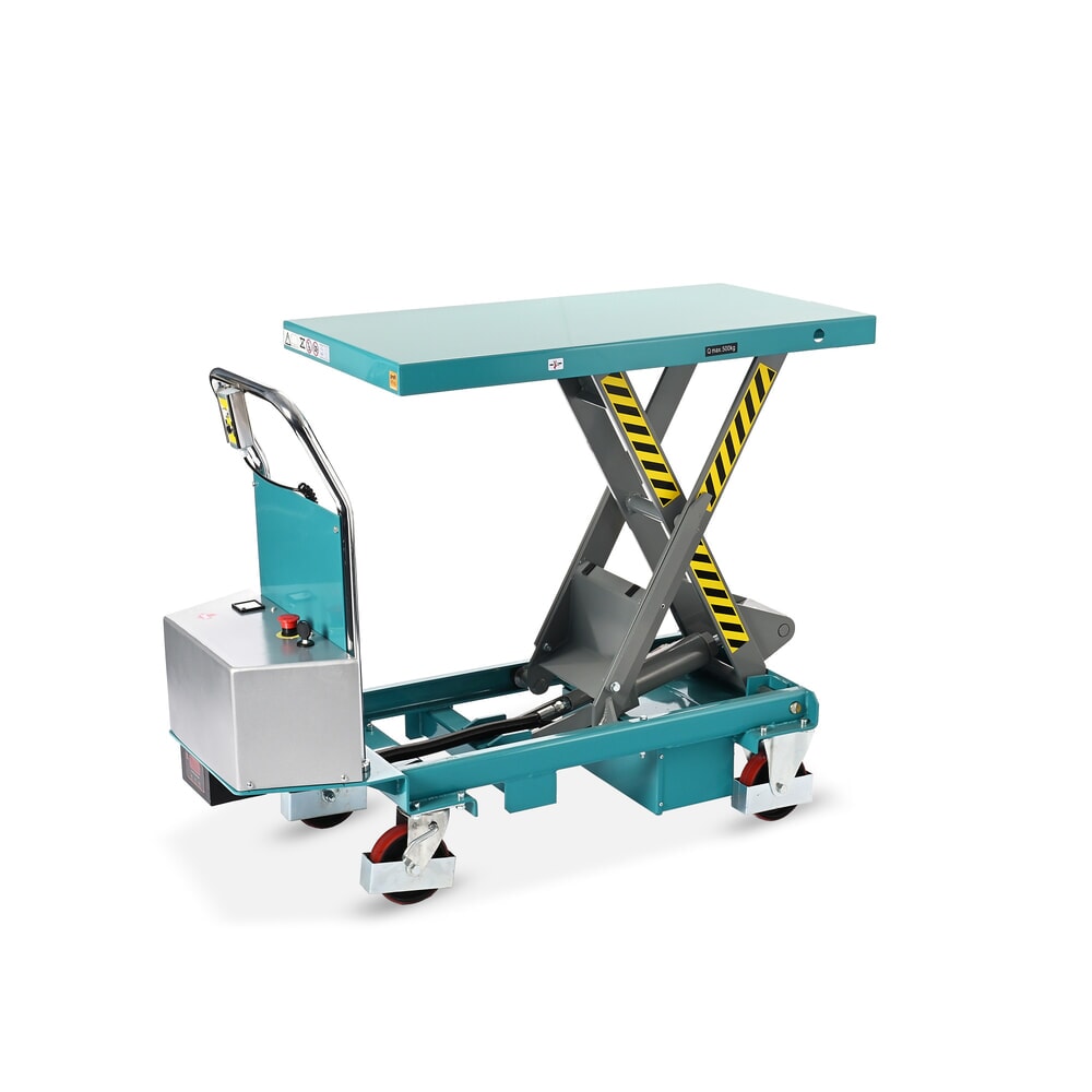 Scheren-Hubtischwagen Ameise® LTT 0.5 mit Einfach-Schere, elektrisch, Tragkraft 500 kg, Plattform à 1.010 x 520 mm